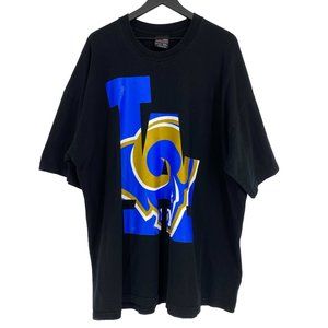 PRO-TAG Heavy Wear NFL Los Angeles Rams "LA" Black Short Sleeve T-Shirt Size 3XL